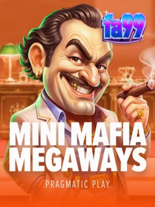 Tampilan visual slot Mini Mafia Megaways dengan tema mansion mafia yang mewah.